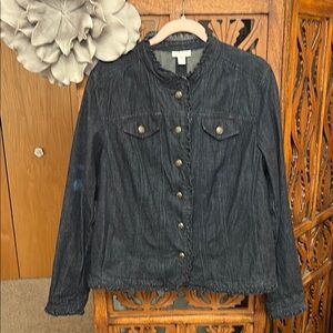 Charter Club Frayed Denim Jacket